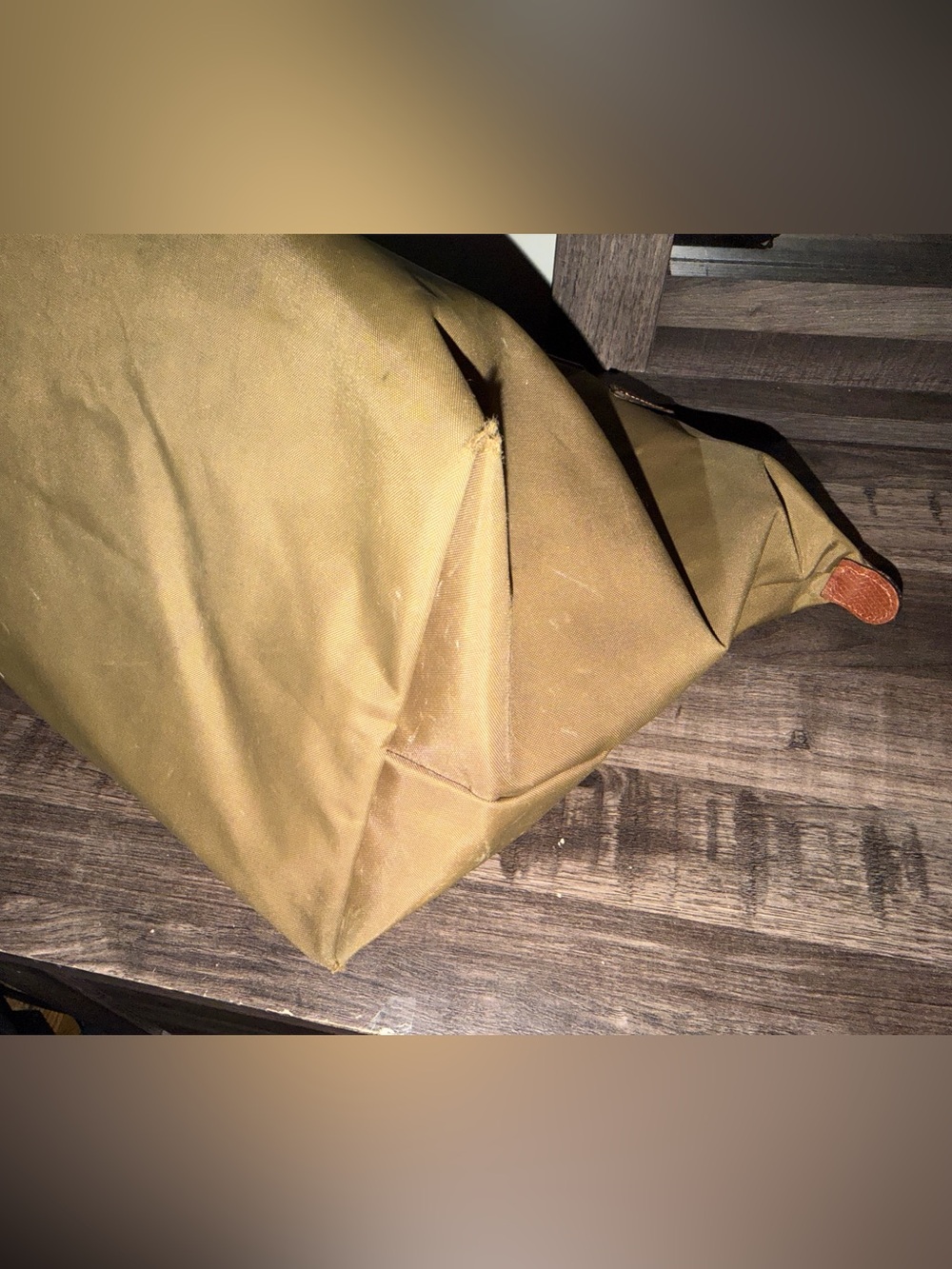 Longchamp Brown Nylon Tote with Tan Leather Trim - Picture 4 of 7